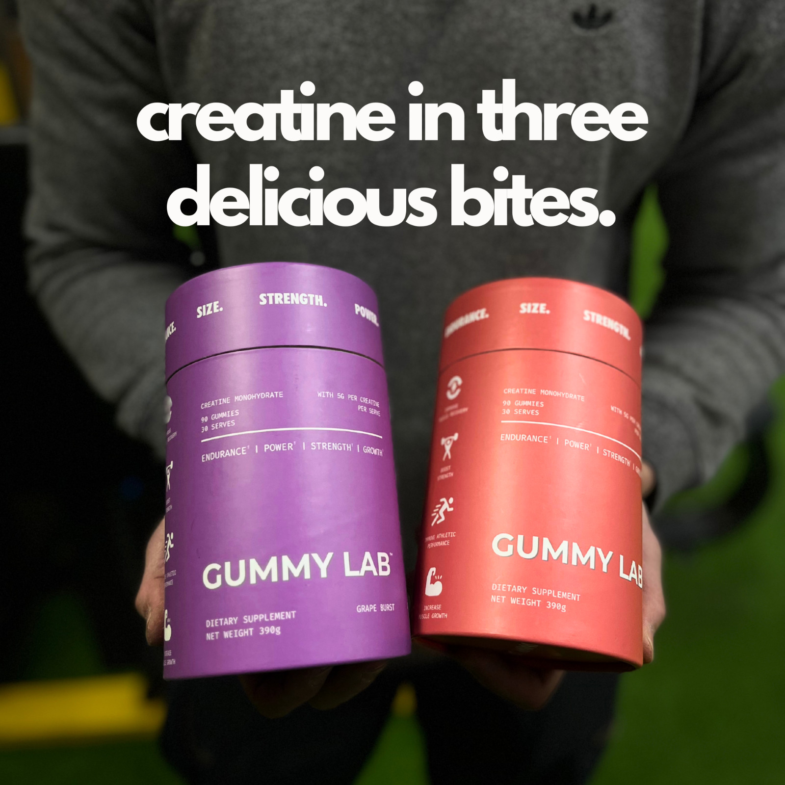 Creatine Monohydrate Gummies 5G Individually Wrapped – Grape Burst, 30 Serves