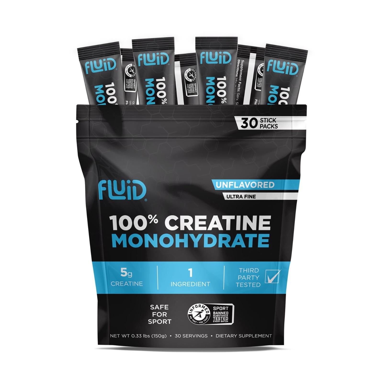 Micronized Creatine Monohydrate Powder – Informed Sport Certified, Unflavored, 3