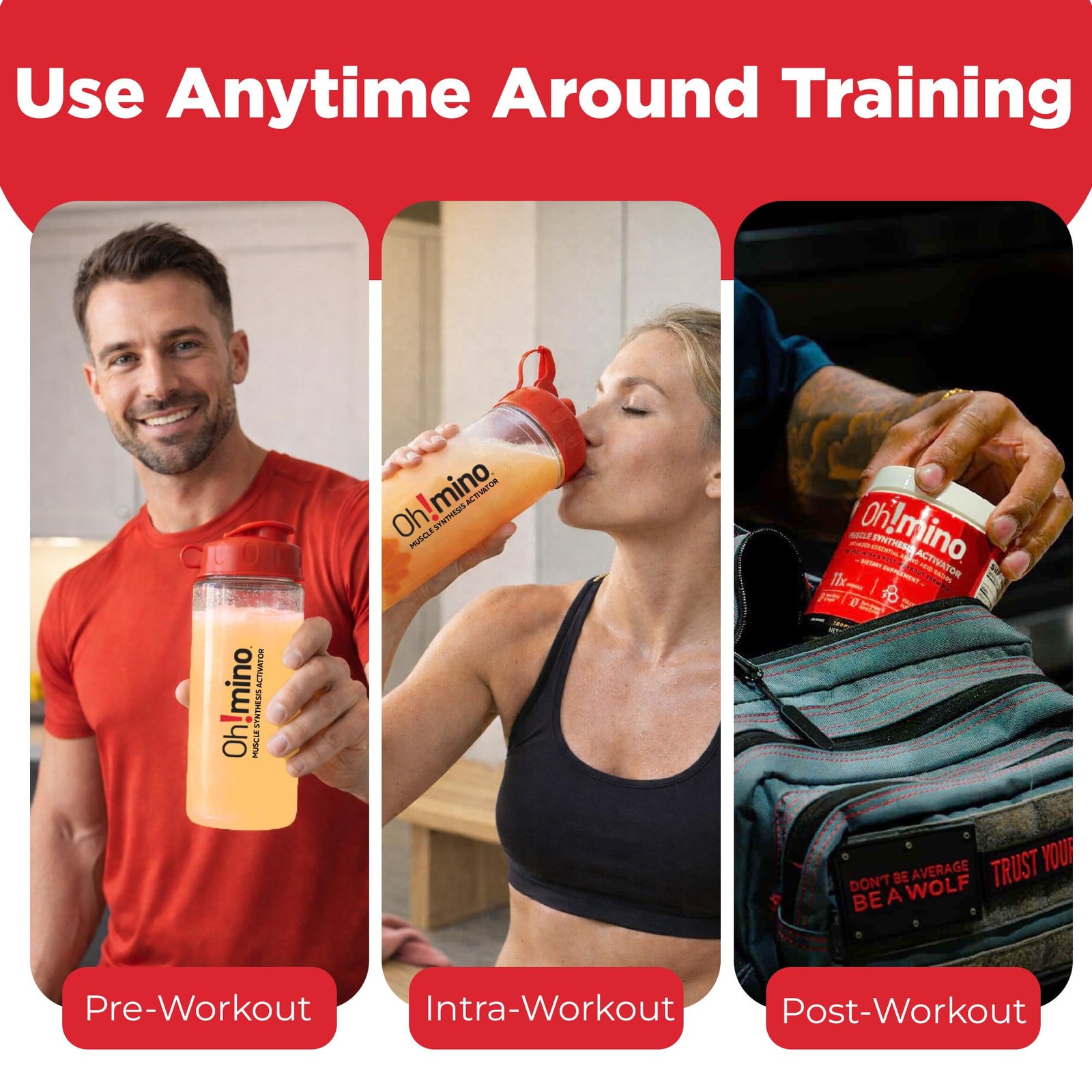 Oh!mino Amino Acid Energy Blend – Sugar-and-Stimulant-Free, Pre-Post Workout Pow