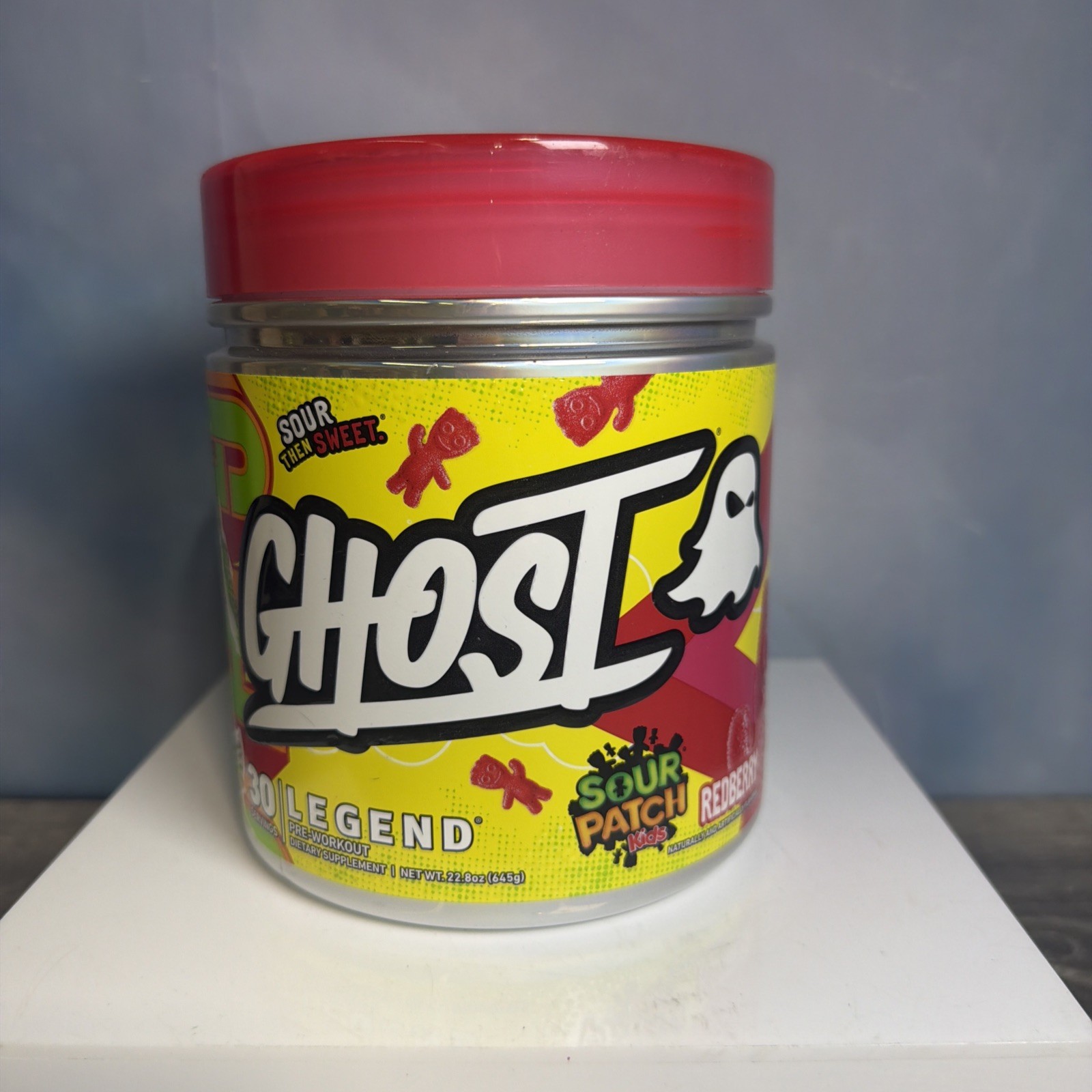GHOST Legend Pre-Workout Powder w/ Caffeine – Sour Patch Kids Redberry 22.8 oz