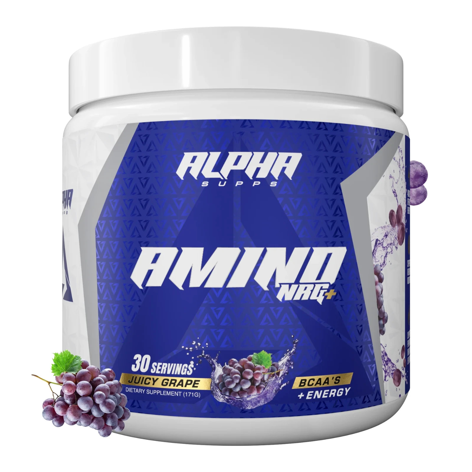Alpha Supps Amino NRG+ BCAA Amino & Energy Recovery Powder Hydration Blend GRAPE