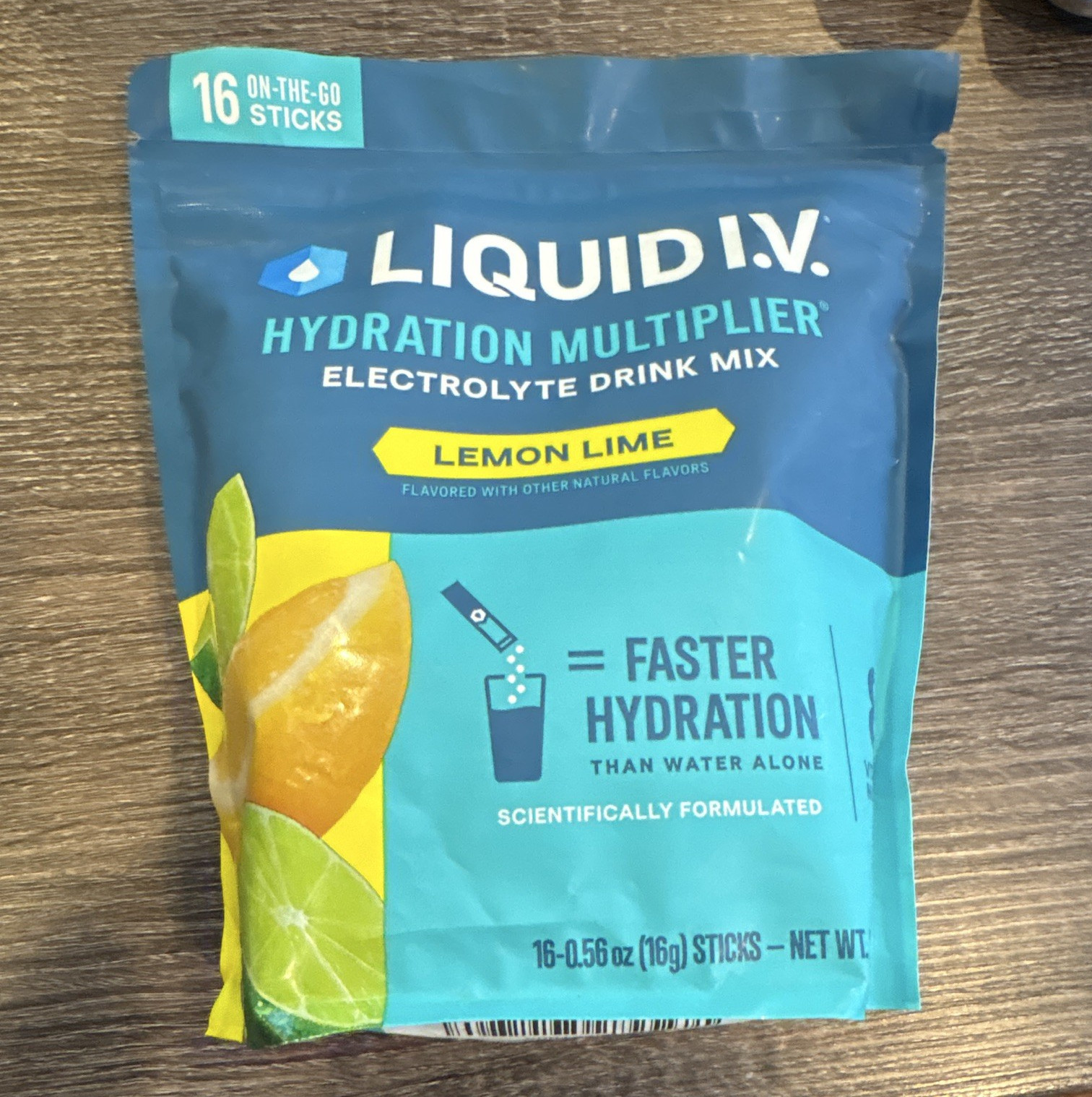 Liquid I.V. Hydration Multiplier Lemon Lime Electrolyte Powder, 16 Sticks