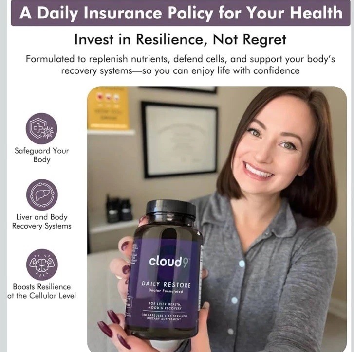 Cloud9 Daily Restore – Liver Detox & Recovery Supplement with Milk Thistle, NEW