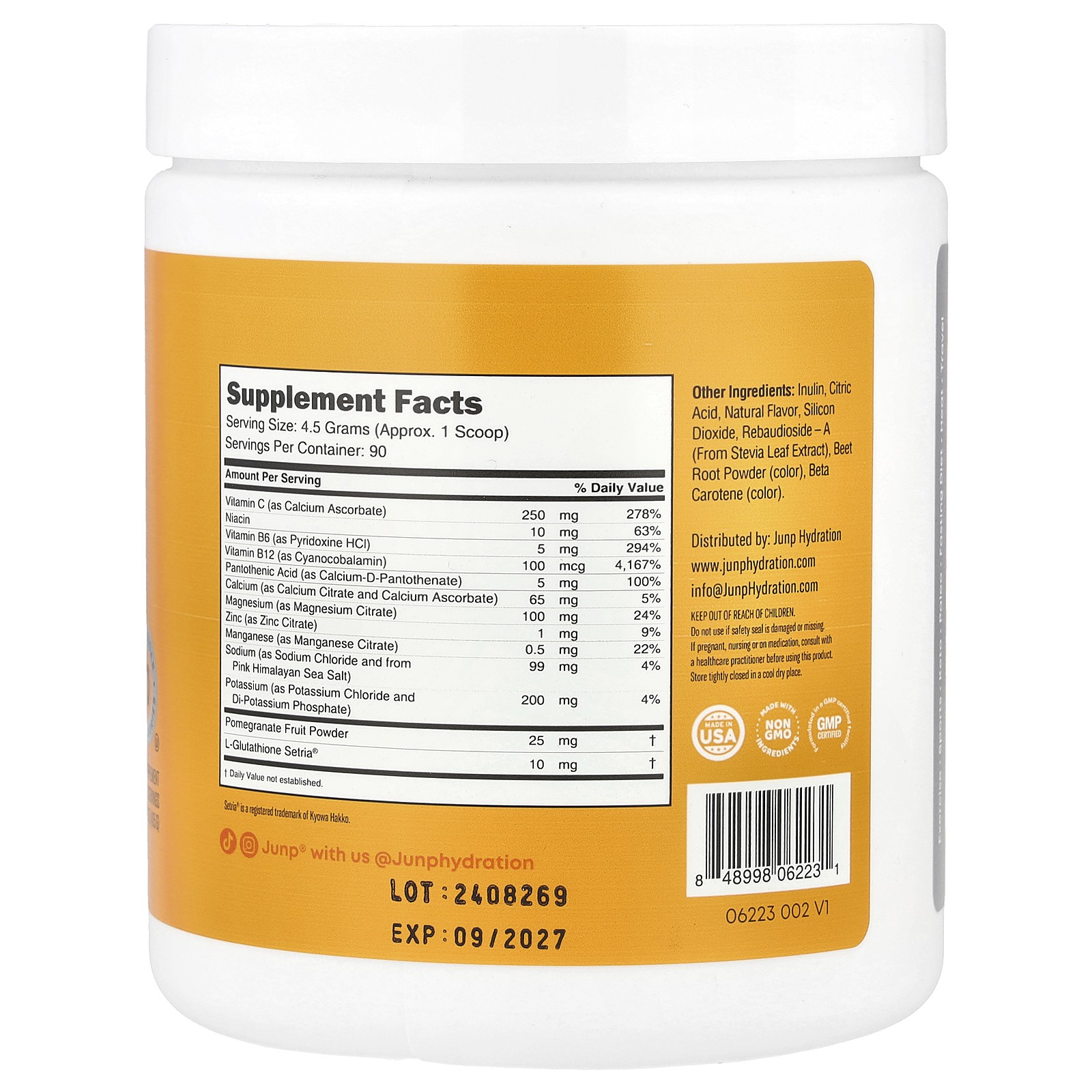 Electrolyte Powder Mix, Orange, 14.2 oz (405 g)