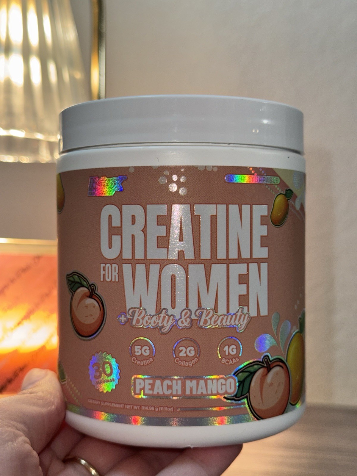 Creatine for Women Peach Mango 30 Servings Booty & Beauty Collagen BCAAs