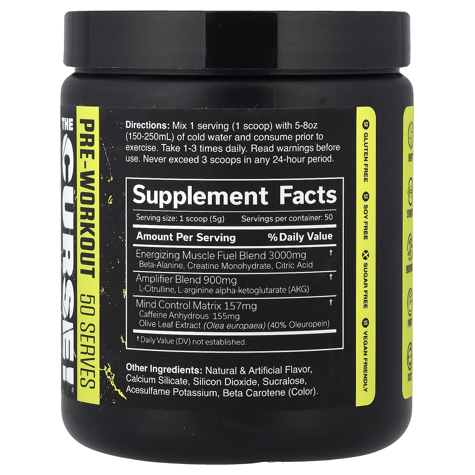 Cobra Labs The Curse Pre Workout Lemon Rush 0 55 lbs 250 g GMP Quality Assured