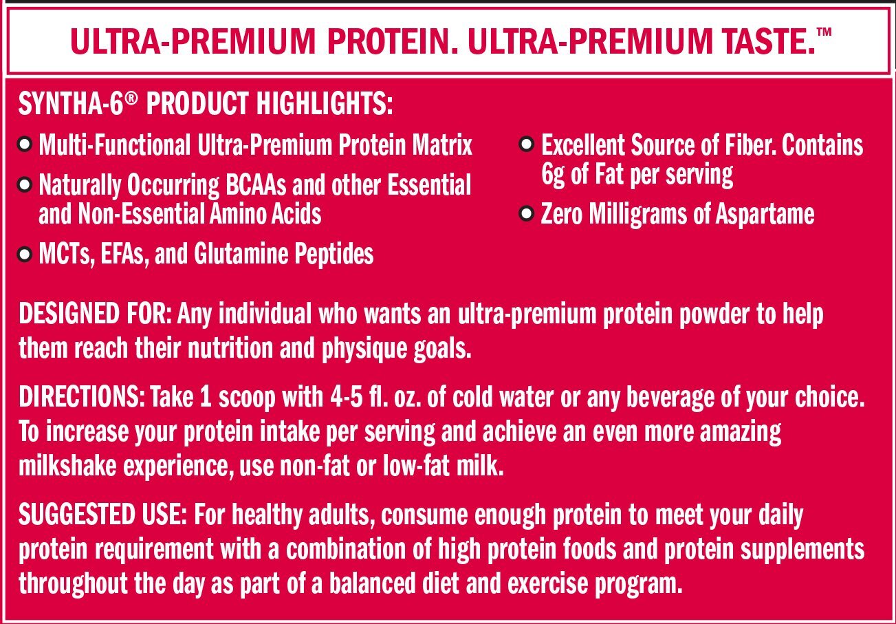 BSN Syntha-6 Ultra Premium Protein Powder, Vanilla Ice Cream, 2.91lb – Exp. 6/26