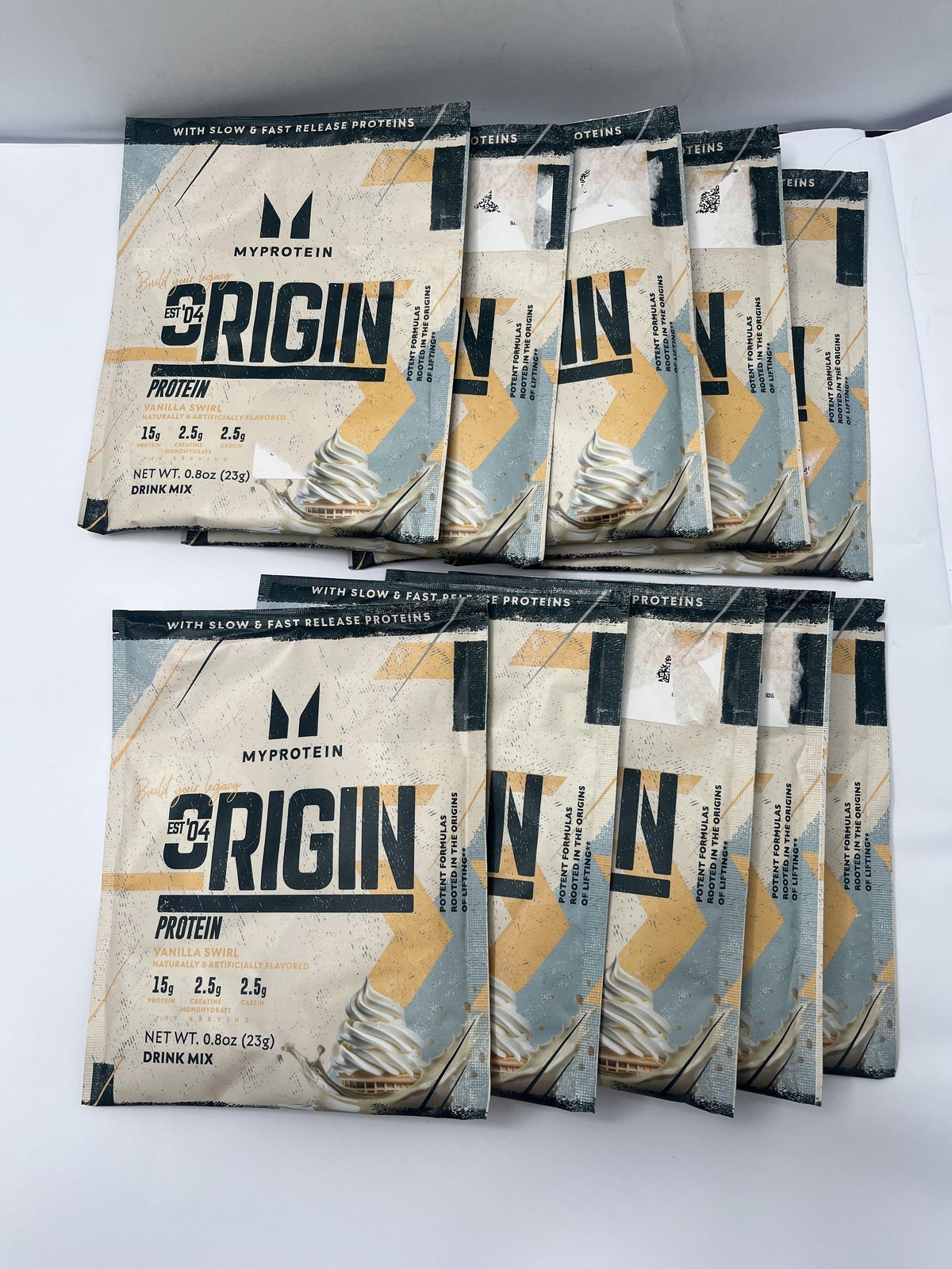 10pk Myprotein Origin Protein Powder 0.8oz Vanilla Swirl Creatine Mix