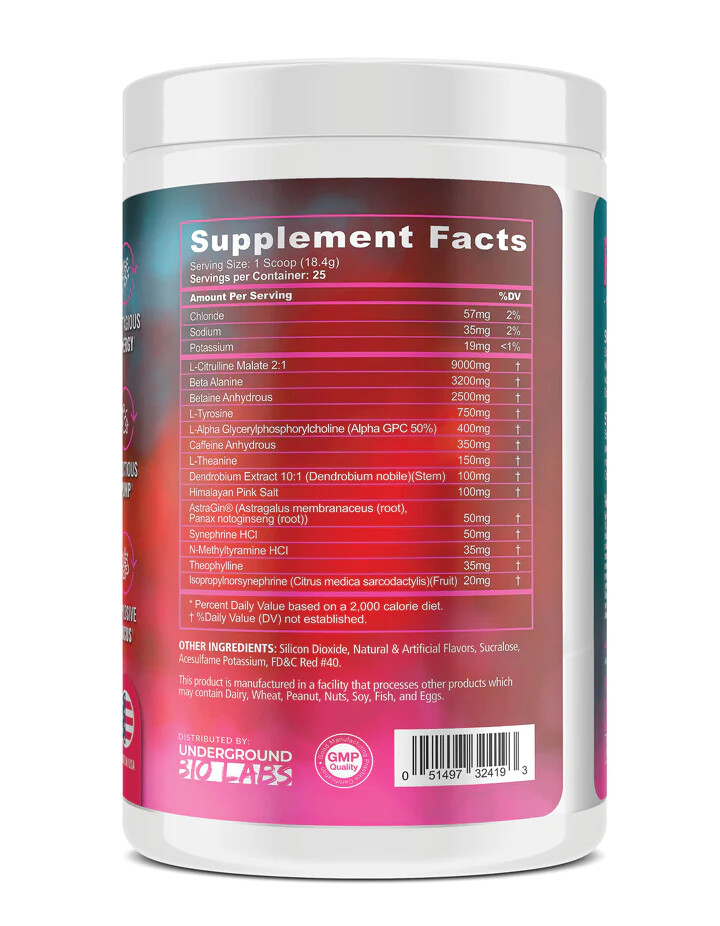 PANDA SUPPS PANDAMIC PRE-WORKOUT (25) underground bio labs rampage pandemic