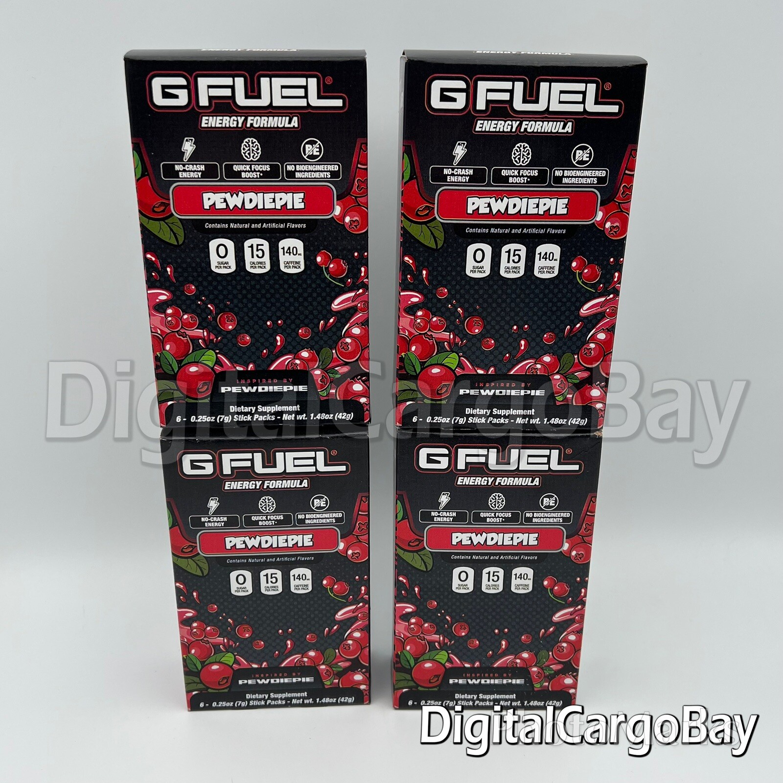 G Fuel Lingonberry Pewdiepie Energy Powder Sticks – x4 6 Packs (24 Sticks) GFUEL