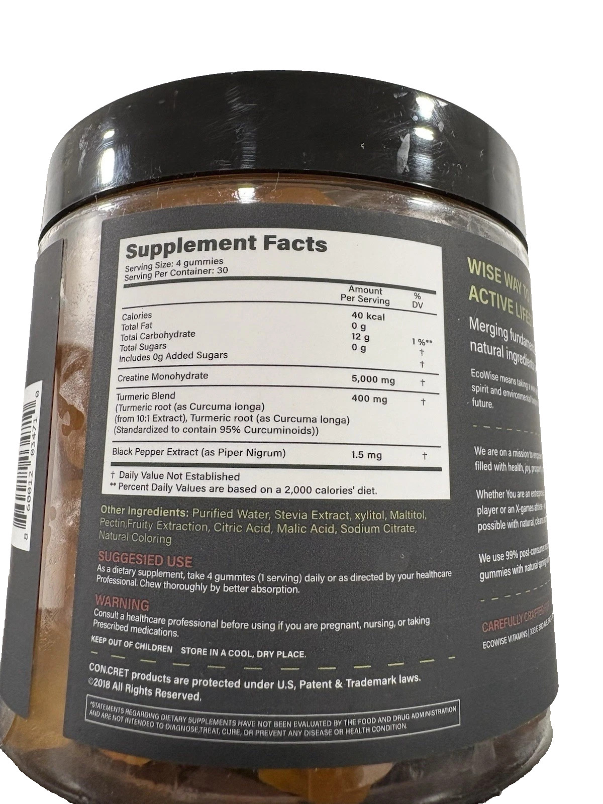 Creatine Monohydrate Gummies – Muscle, Stamina, & Recovery – Sugar-Free – 120ct