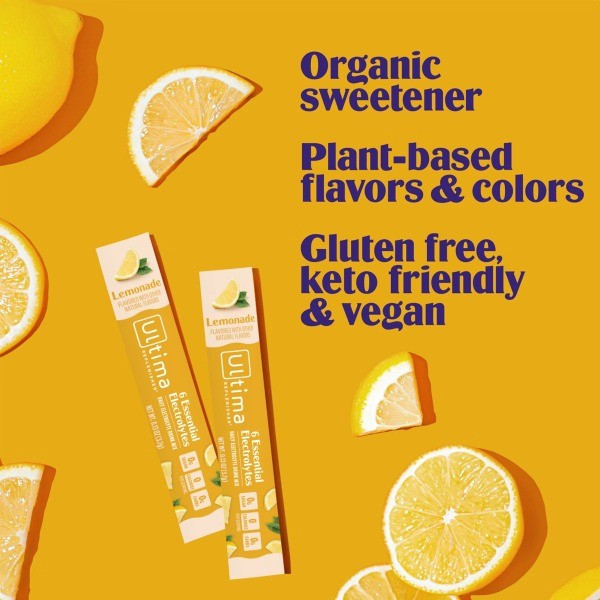 Daily Hydration Electrolyte Stick Packs – Lemonade: Powdered Mix for Hydration