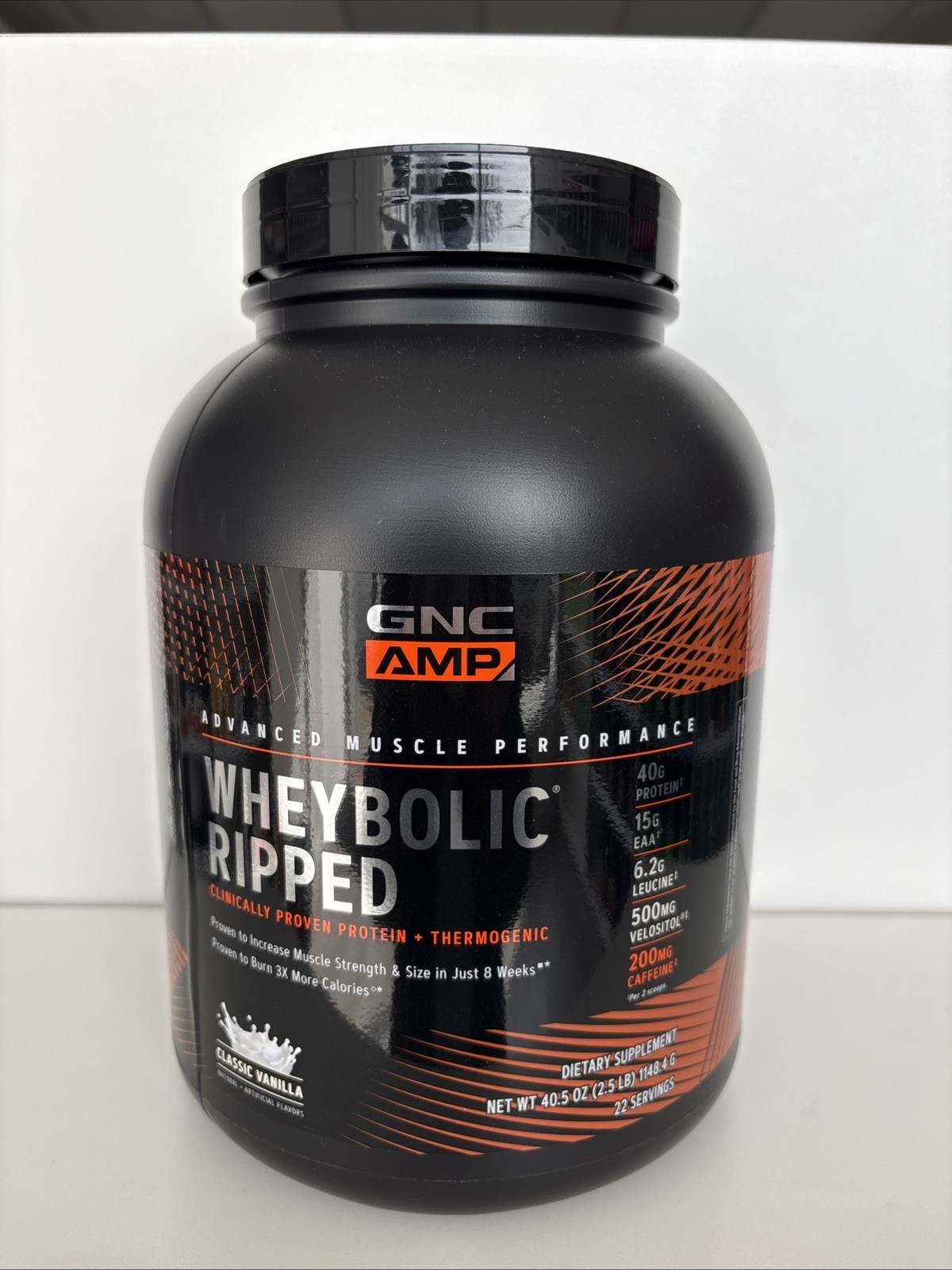 GNC Amp Wheybolic Whey Protein Isolate 2.7 22 Servings Classic vanilla.EXP 12/27