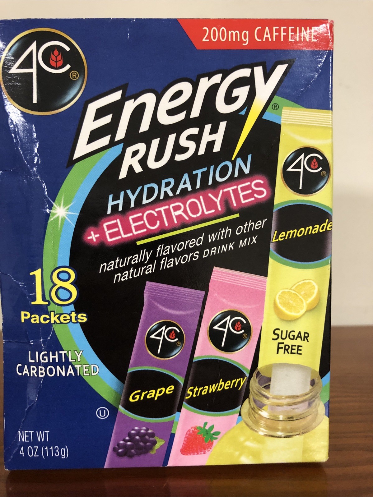 Energy Rush Hydration Electrolytes 200 mg Caffeine 18 packets