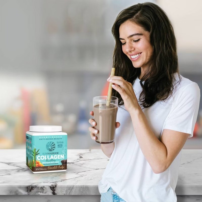 Collagen Building Plant Based Protein Peptides Powder – Chocolate Fudge – 17.6oz