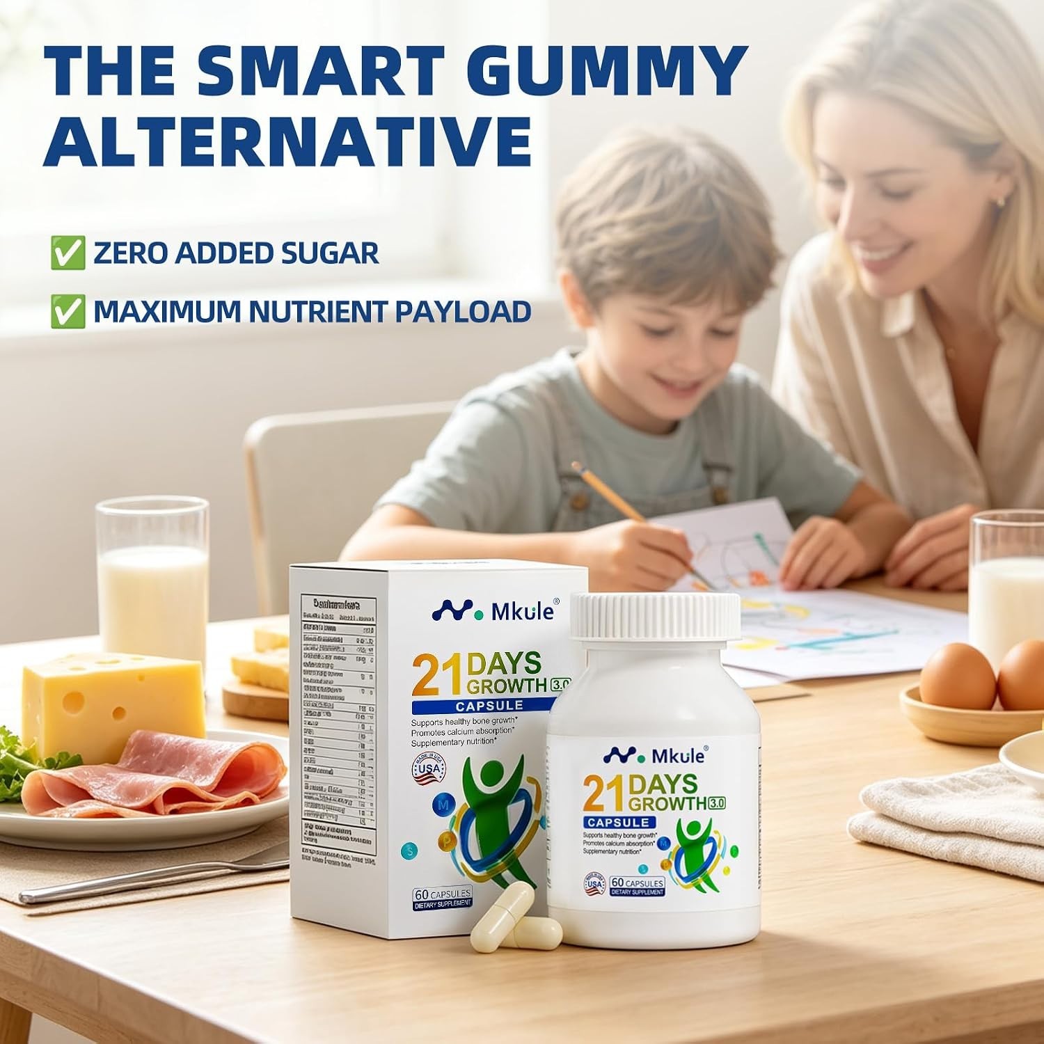 21 Days Growth Height Supplement Ages 6-24 Immunity Overall Health Made in USA
