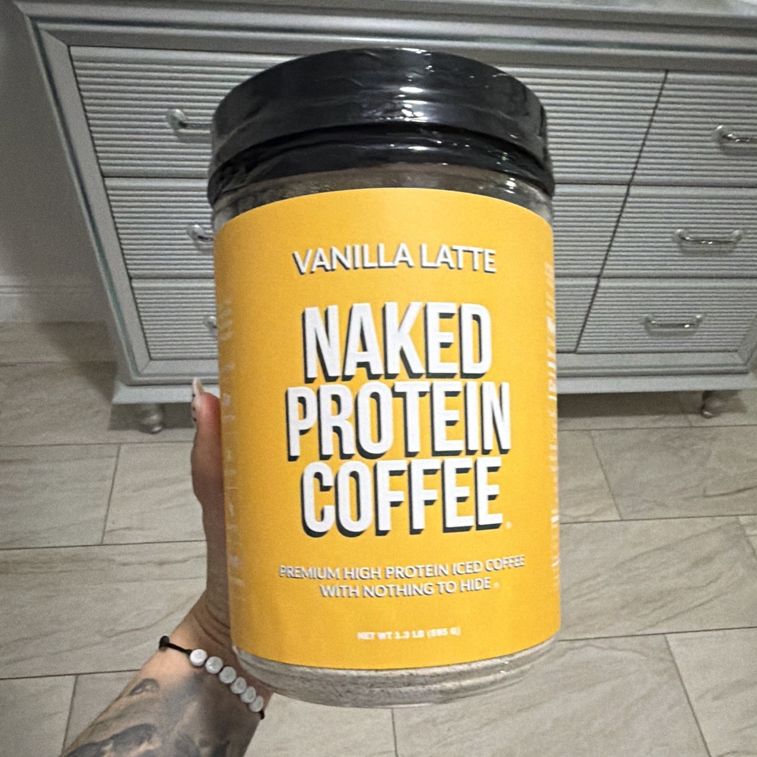 Naked Protein Coffee Vanilla Latte Powder High Protein Iced Coffee 2.3 lb