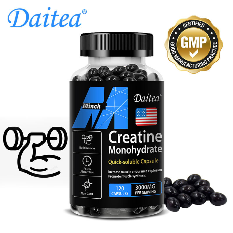 Creatine Monohydrate Strengthen Muscles Improve Strength Power 30-120 Capsule