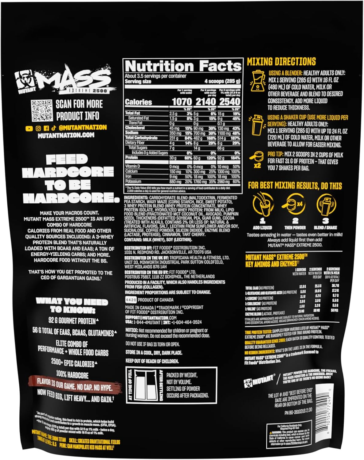 Mass Extreme 2500 – High Calorie Mass Gainer Whey Protein Powder for Muscle Buil