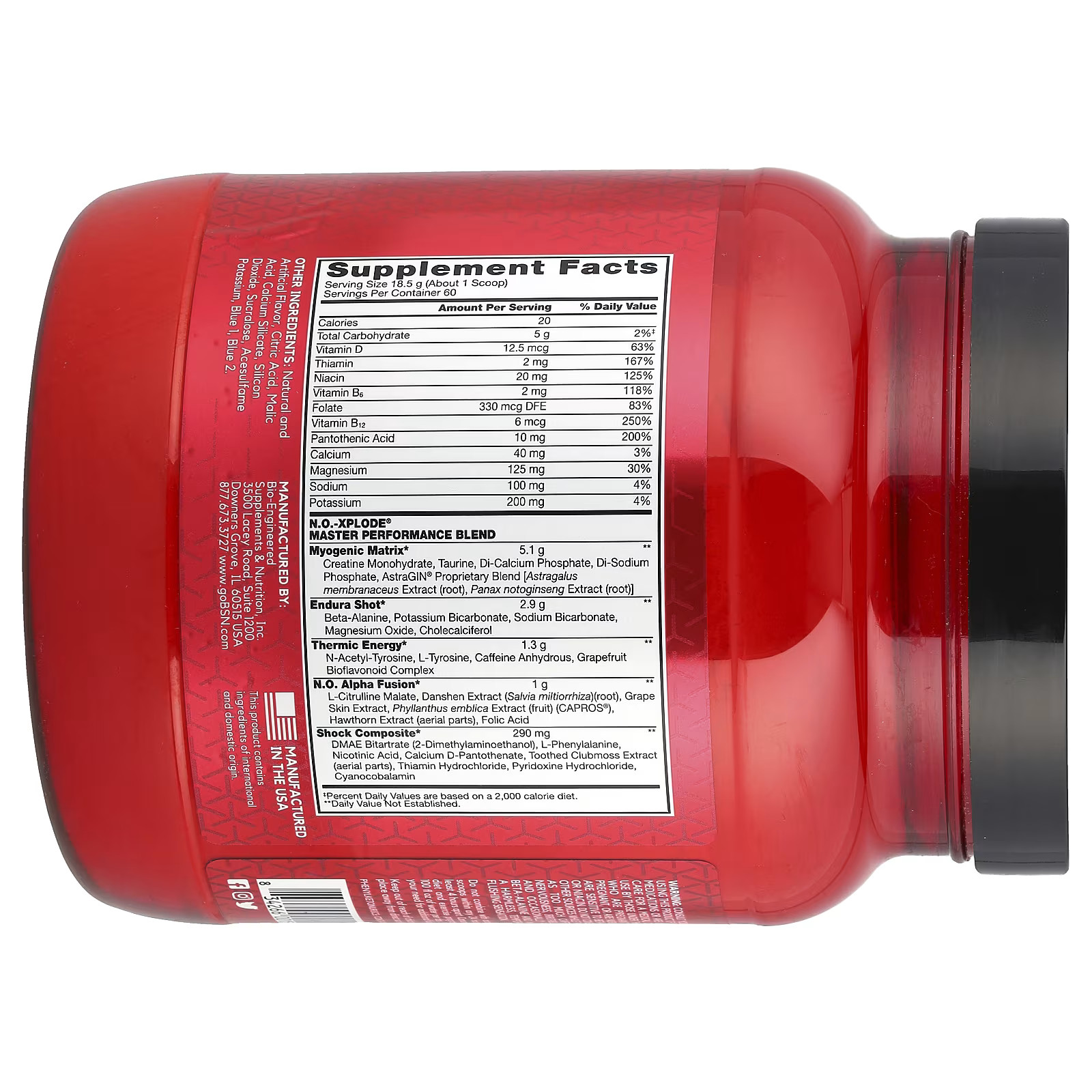 2 X BSN, N.O.-Xplode, Legendary Pre-Workout, Blue Raz, 2.45 lb (1.11 kg)