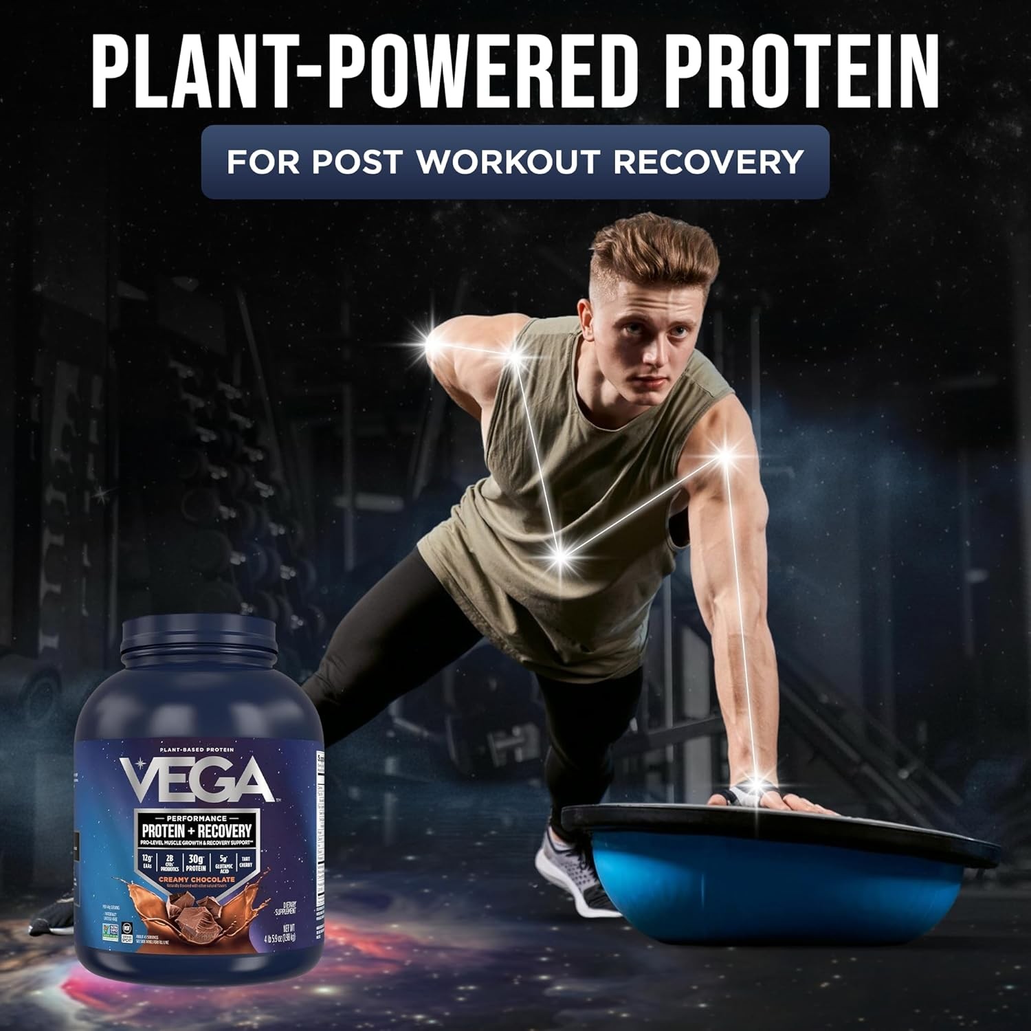 Protein + Recovery, Chocolate – 30G n Protein, Dairy & Gluten Free, Probiotics,