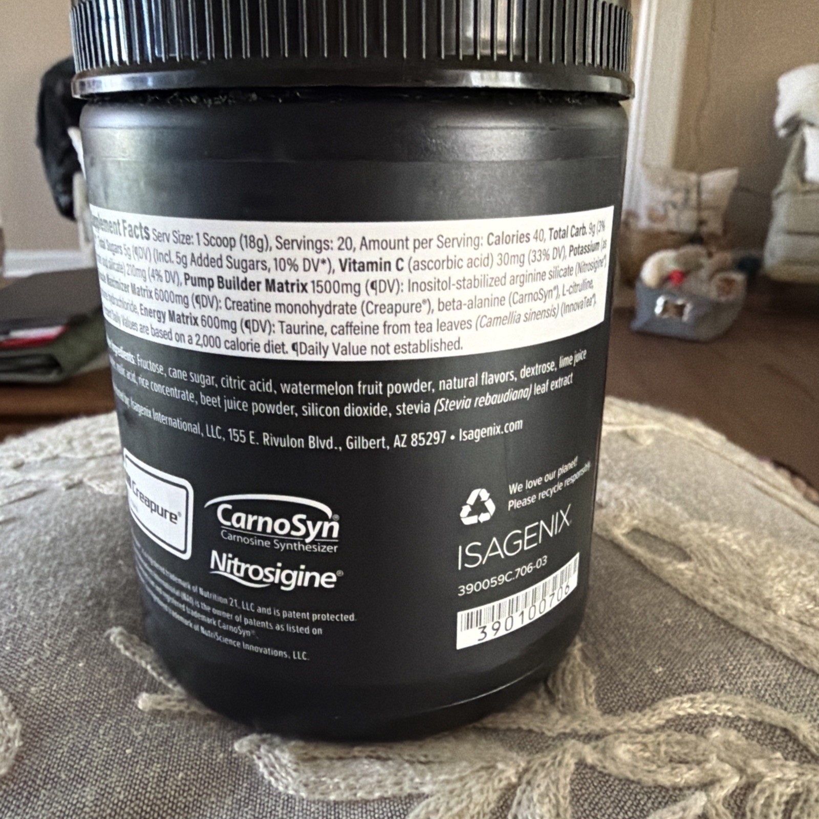 Isagenix Amped Nitro Performance Booster Watermelon Flavor 12.7oz Free Shipping