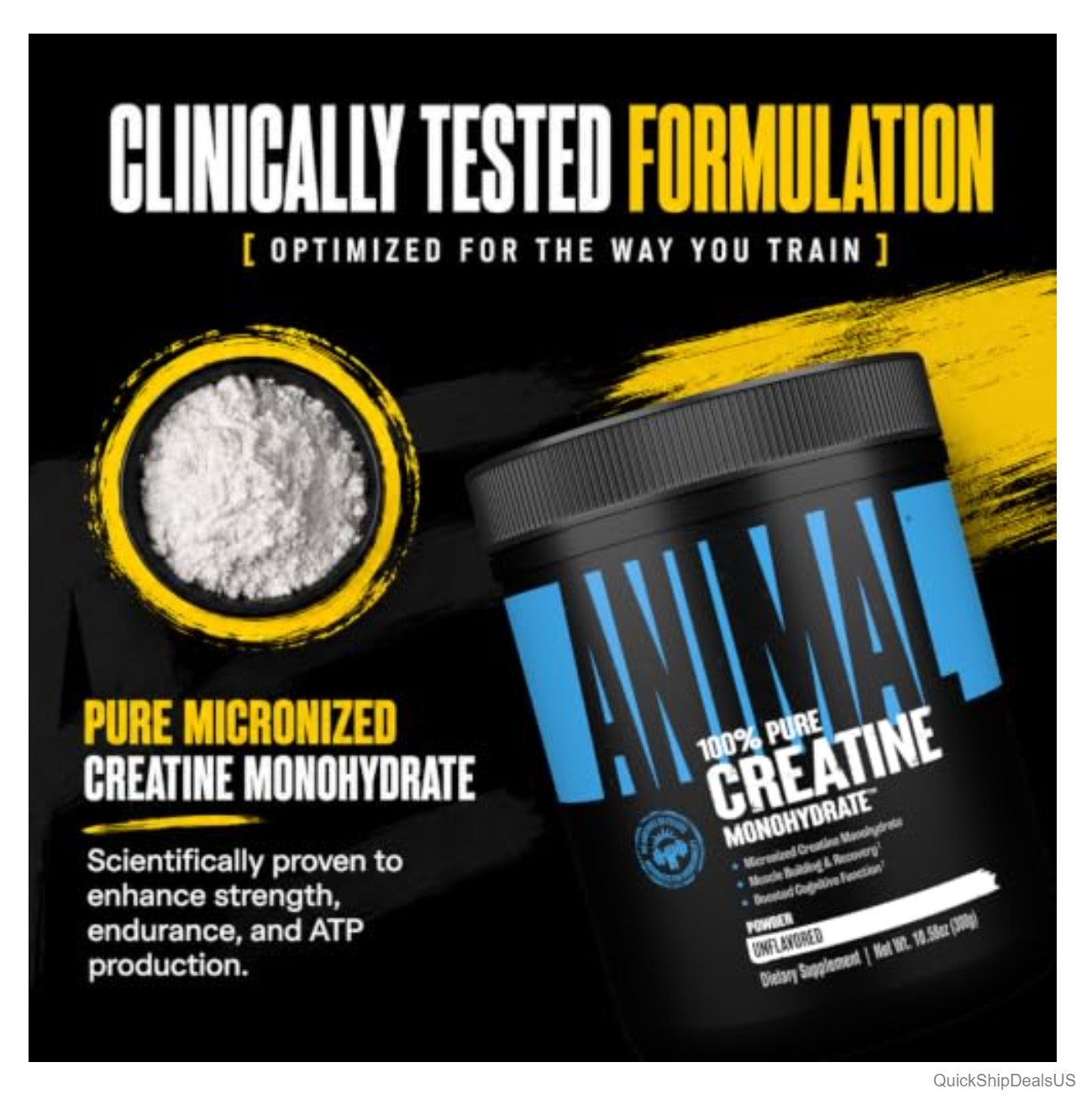 Micronized Creatine Monohydrate Powder 5g Per Serving Unflavored 300g Muscle