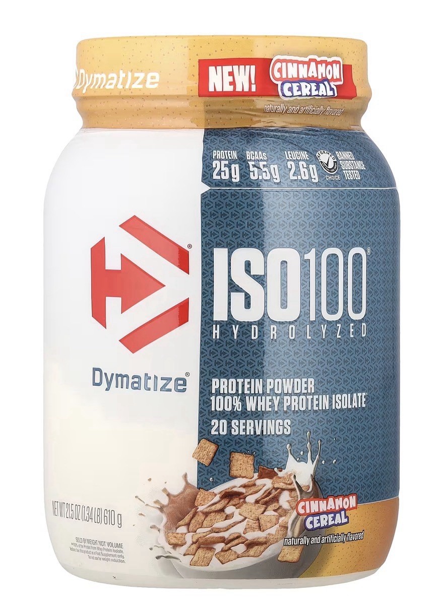 Dymatize ISO100 Hydrolyzed Whey Protein Isolate Cinnamon Cereal 21.5oz (610g)