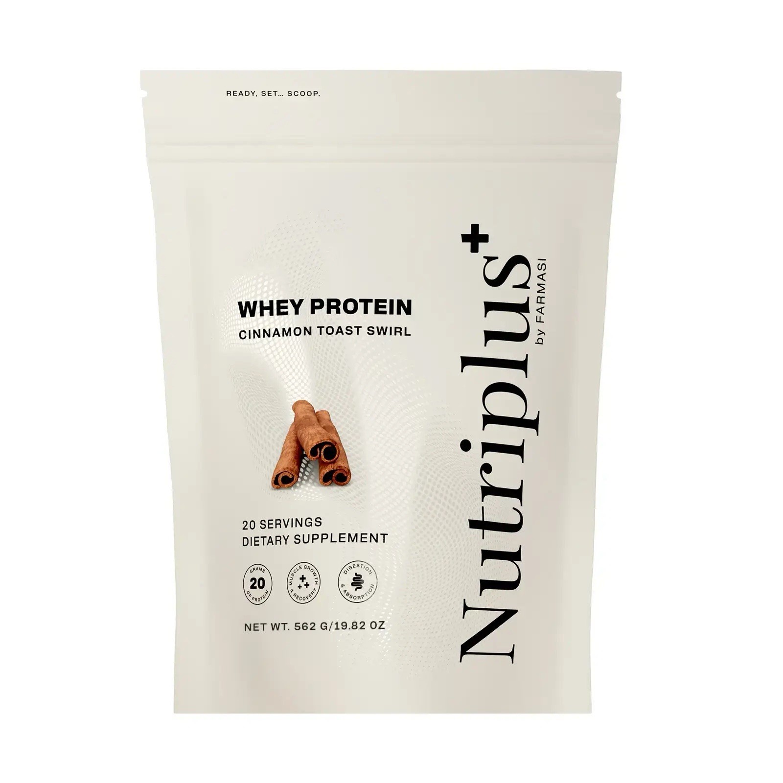Nutriplus+ Whey Protein Powder Cinnamon Toast Swirl 20g Protein 20 Servings