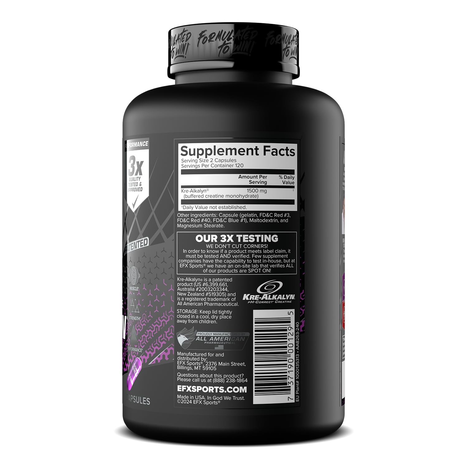 EFX Sports KreAlkalyn EFX | pH Correct Creatine Monohydrate Pill Supplement |…