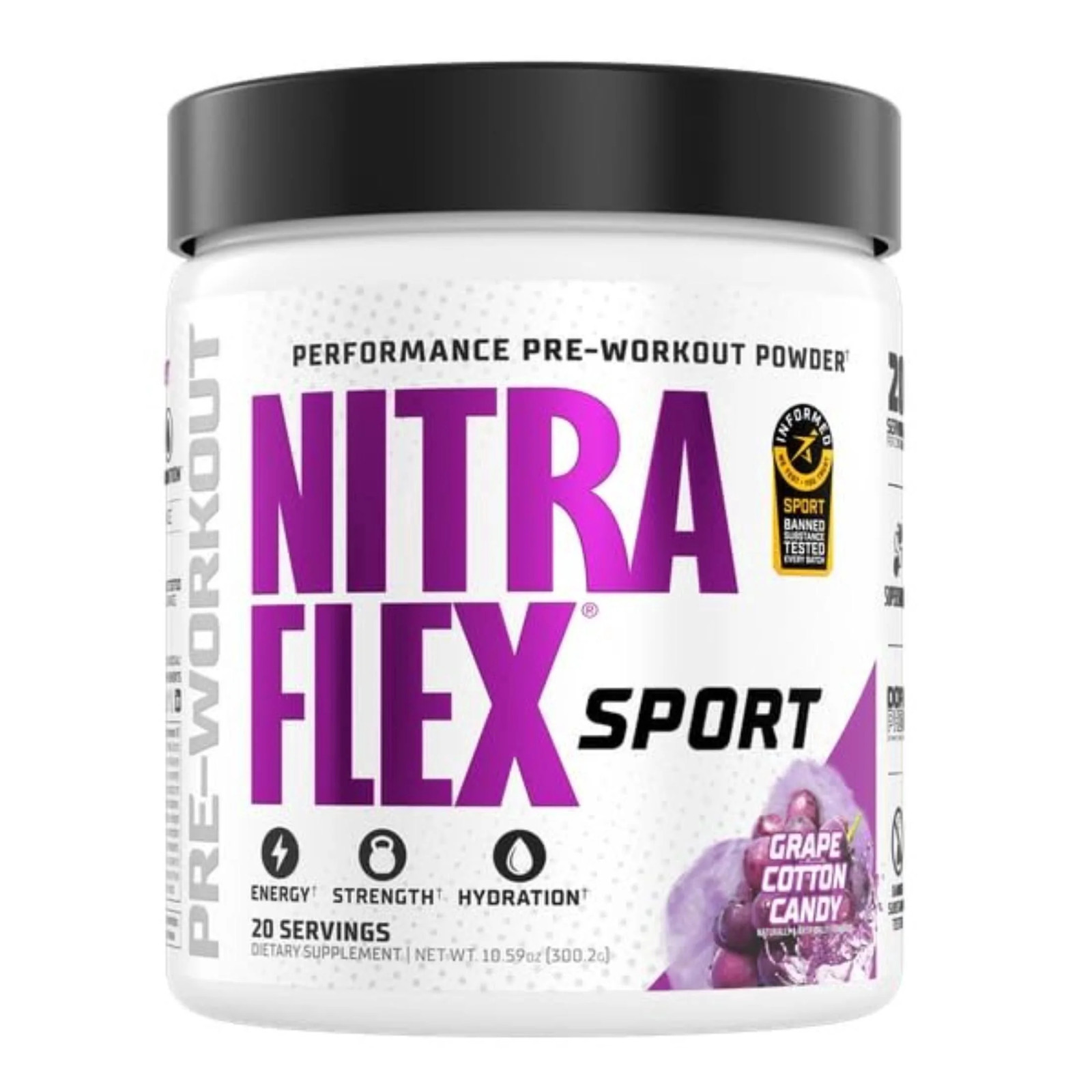 Nitraflex Sport Fruit Punch Pre-Workout Powder, Banned Substance Tested, Informe
