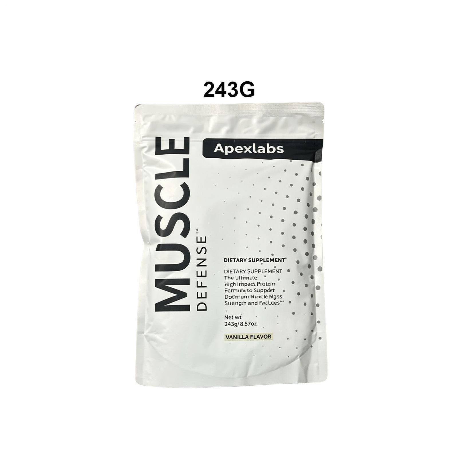 Apex Labs Muscle Defense Dietary Supplement, Vanilla – 8.57 oz – New