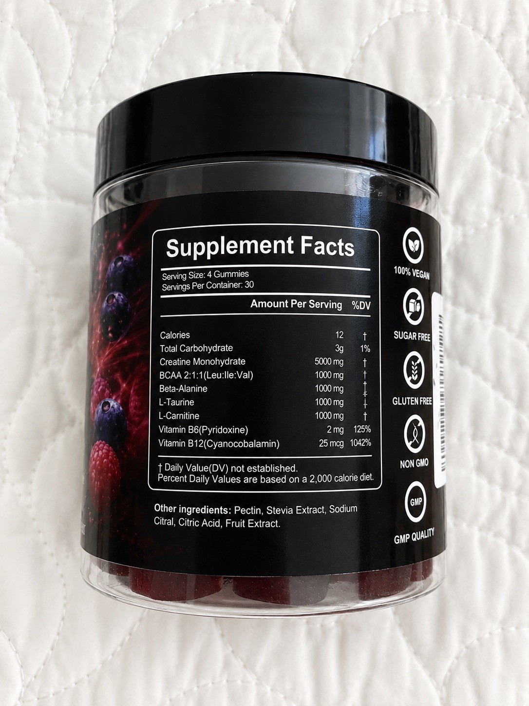 Ootoo Creatine Monohydrate Gummies 120 Count 9000mg Berry Flavor