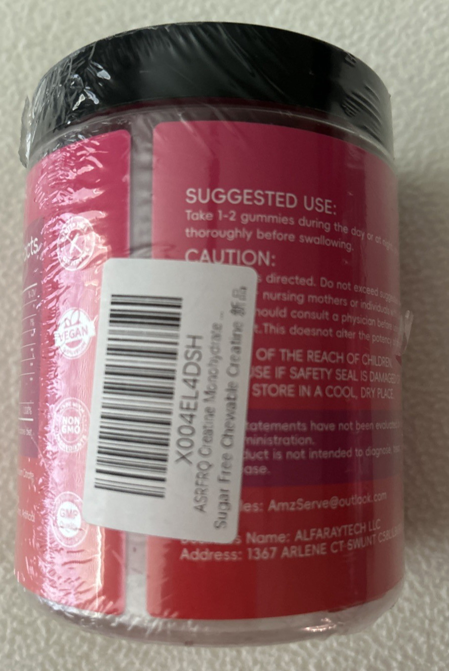 Creatine Monohydrate 7200mg Gummy 120 Count Gummies Sugar Free Expires 10/9/26