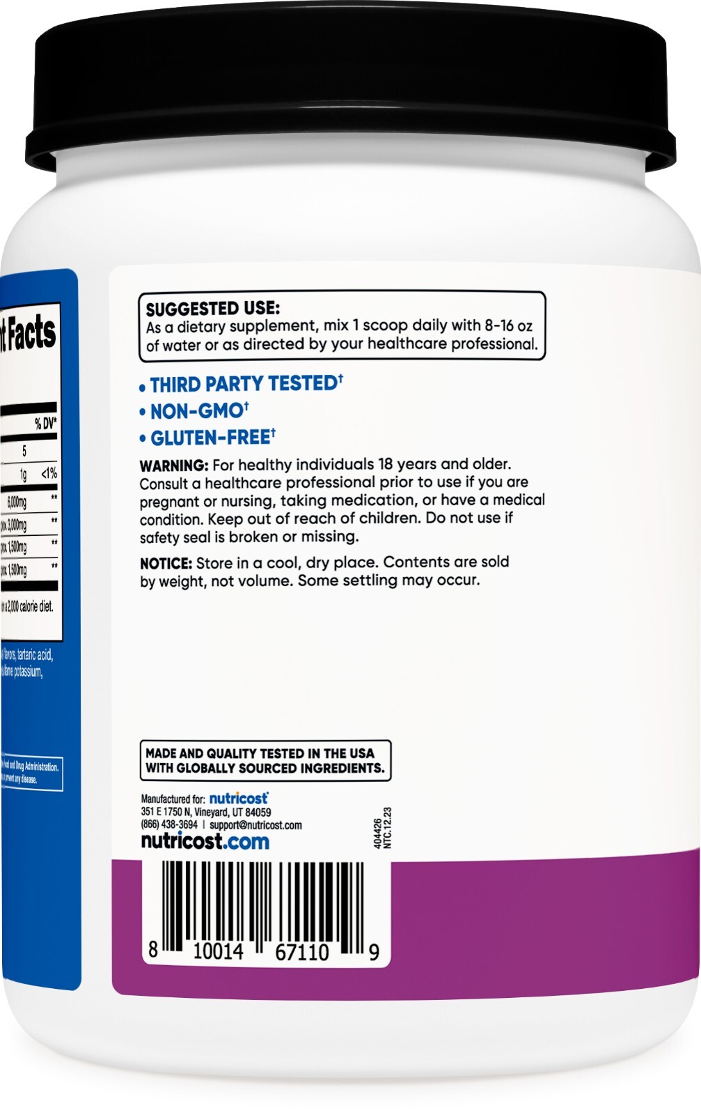 Nutricost BCAA Powder 2:1:1 (Grape, 120 Servings) – Gluten Free, Non-GMO