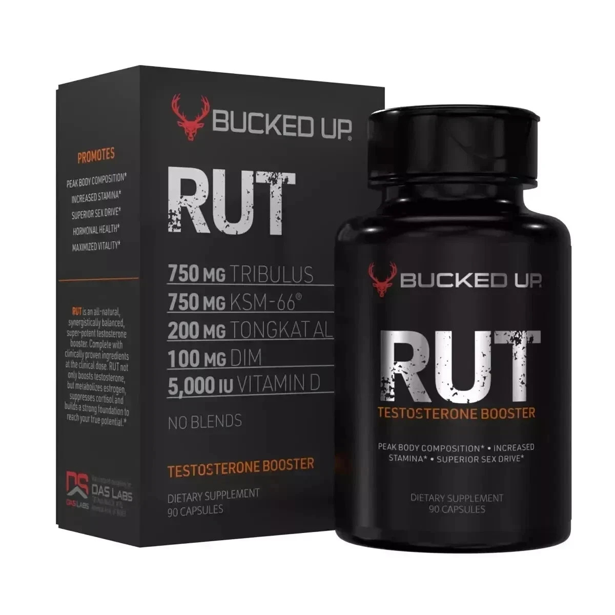 BUCKED UP RUT Testosterone Support Supplement 90 Caps Free Shipping