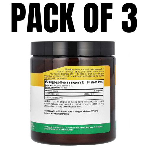 Glutamine Pure Powder – 9.7 oz (275 g) – Pack of 3
