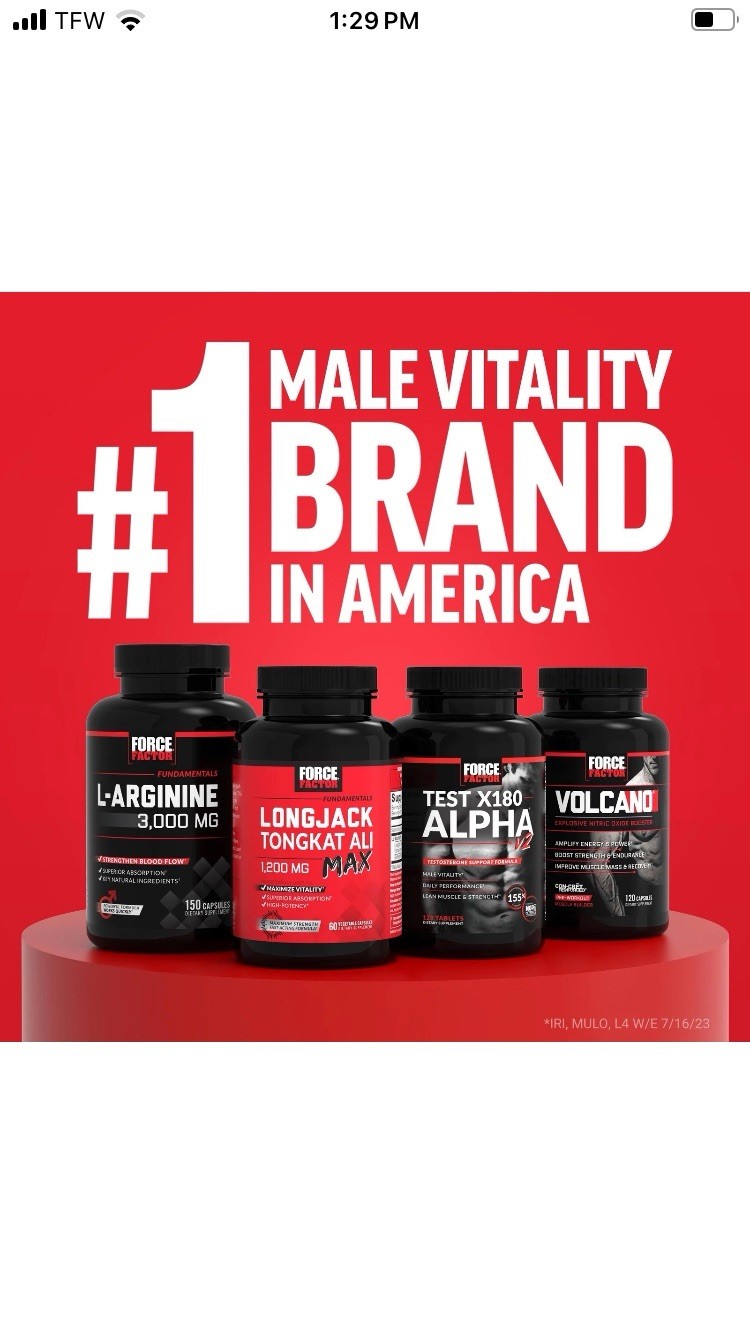 Force Factor Test X180 Boost, Testosterone Booster for Men, Testosteron Pills