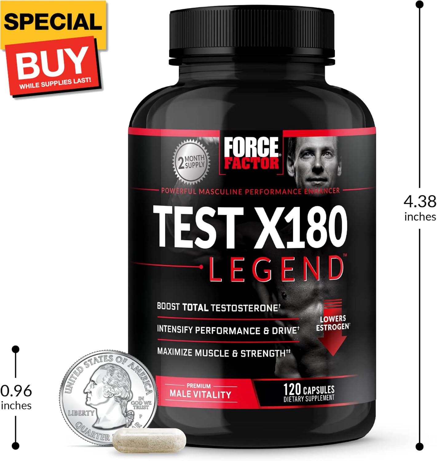 Test X180 Legend Testosterone Booster for Men to Build Muscle & Strength, Perfor