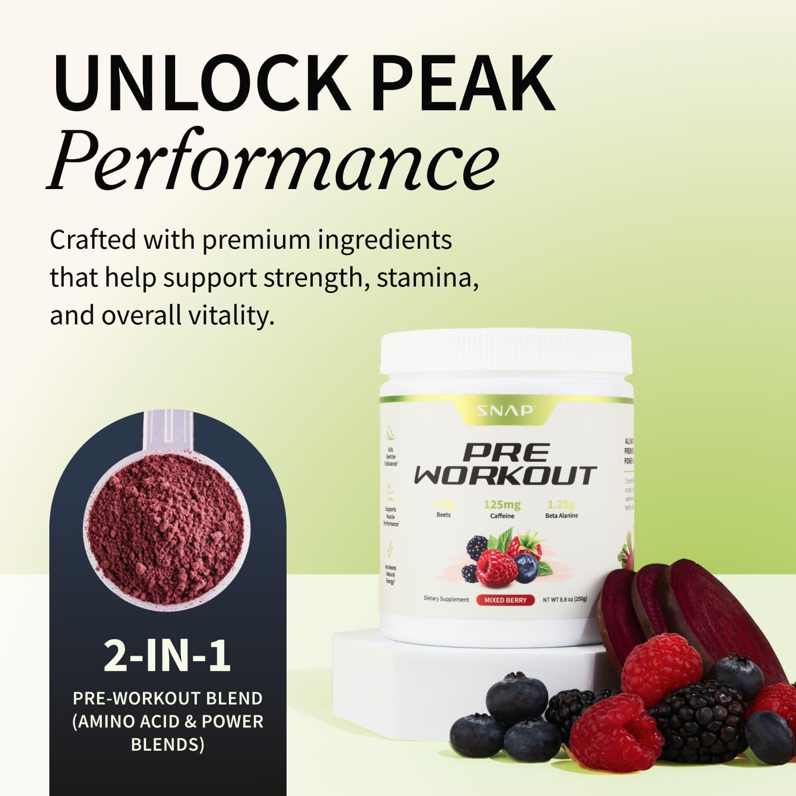 Natural Beet Root Powder – Plant-Based Pre Workout for Energy & Endurance, Nitri