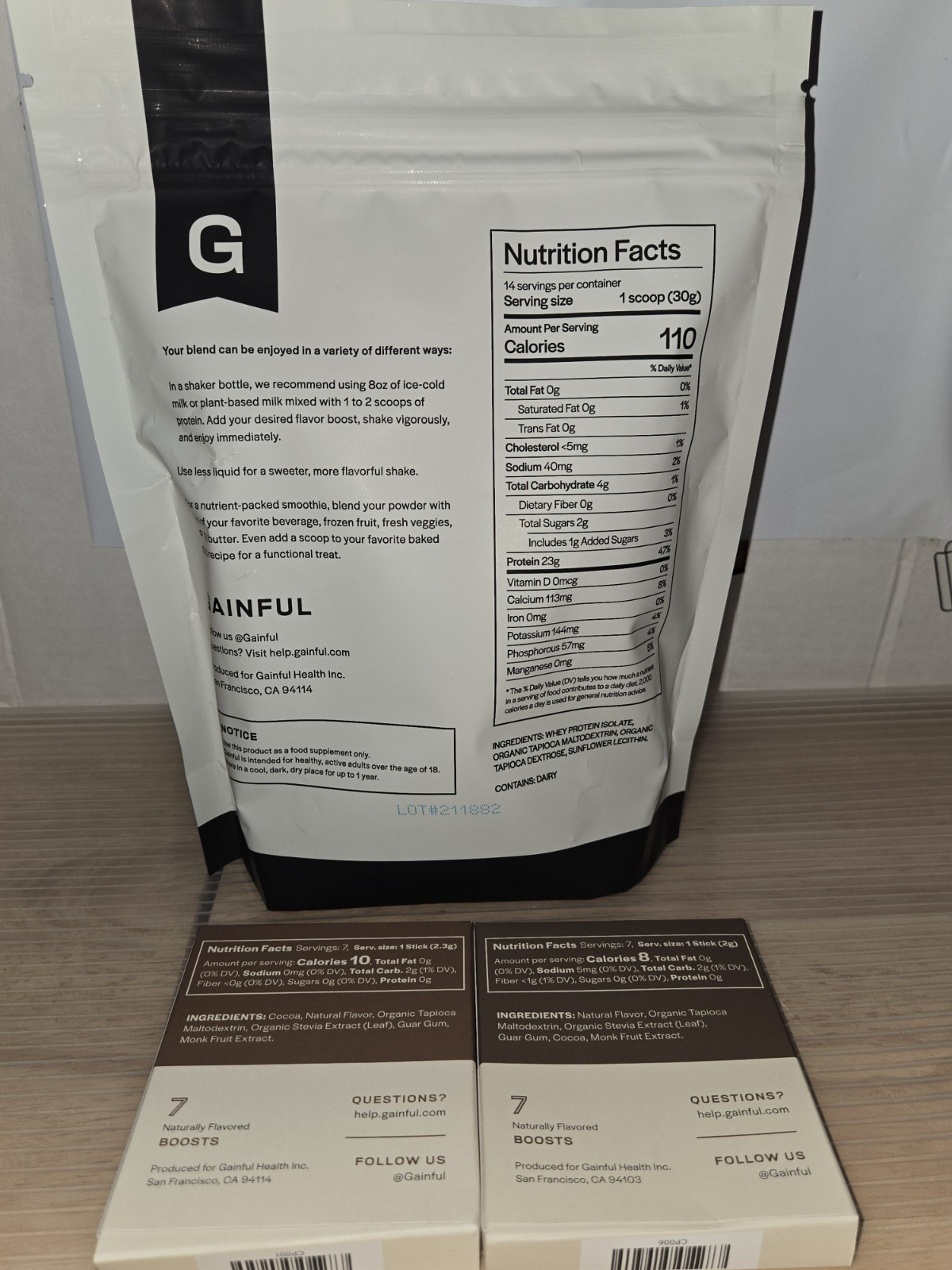2 Boxes Gainful Protein shake flavor Boost &Whey Protein Cafe Mocha Rich Cocoa