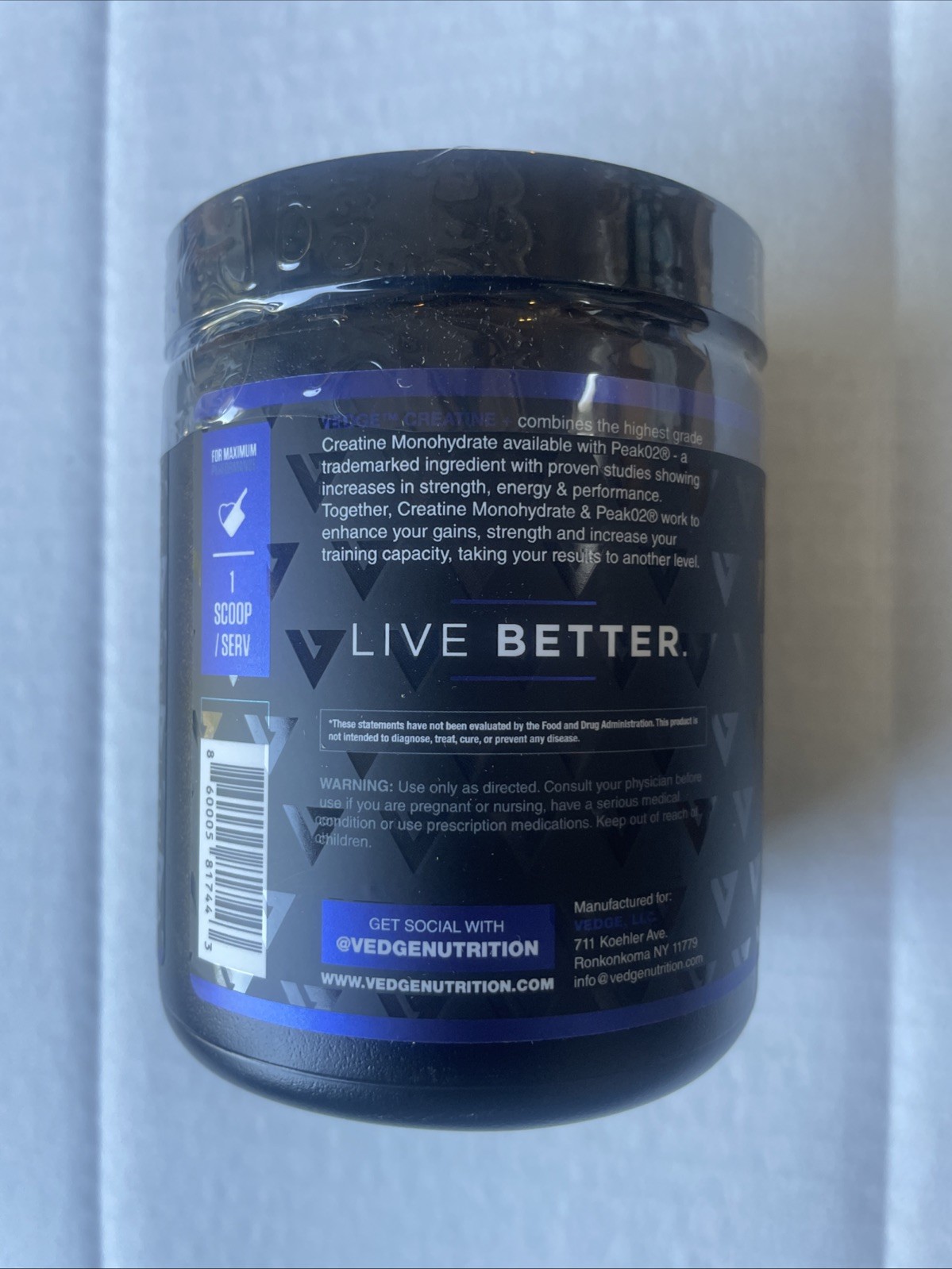 vedge Nutrition Creatine + | Vegan Plant-Based Creatine Monohydrate Powder | …