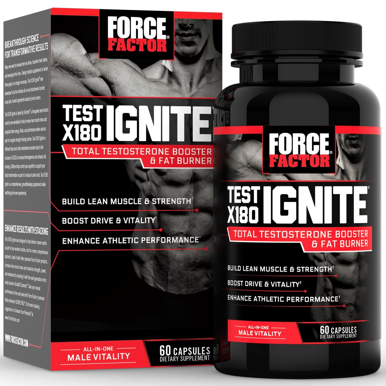 Testosterone Booster for Men – Lean Muscle, Energy Boost, Fenugreek & Green Tea,