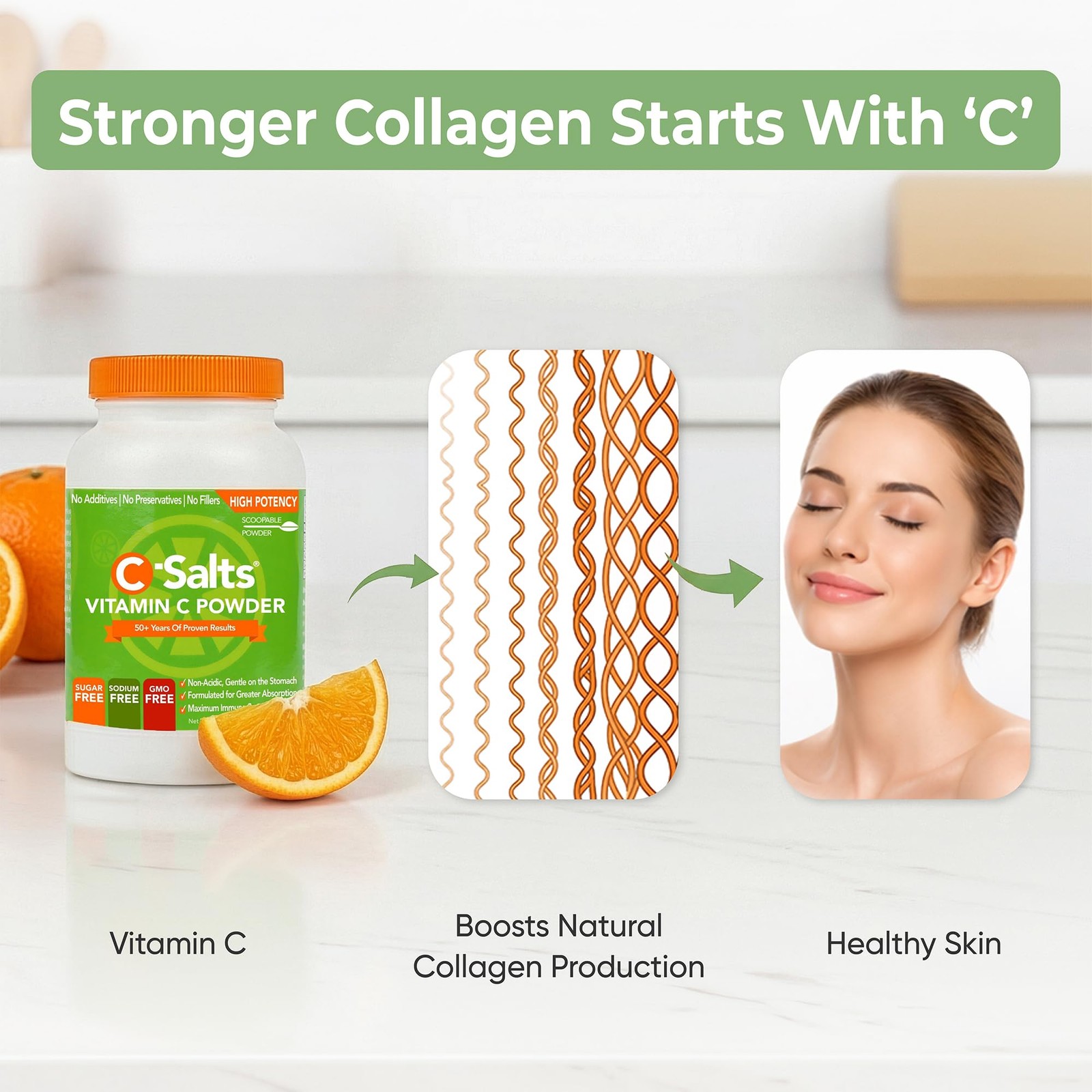 C-Salts Buffered Vitamin C Powder – Pure Organic, Stomach 8 Ounce (Pack of 1)