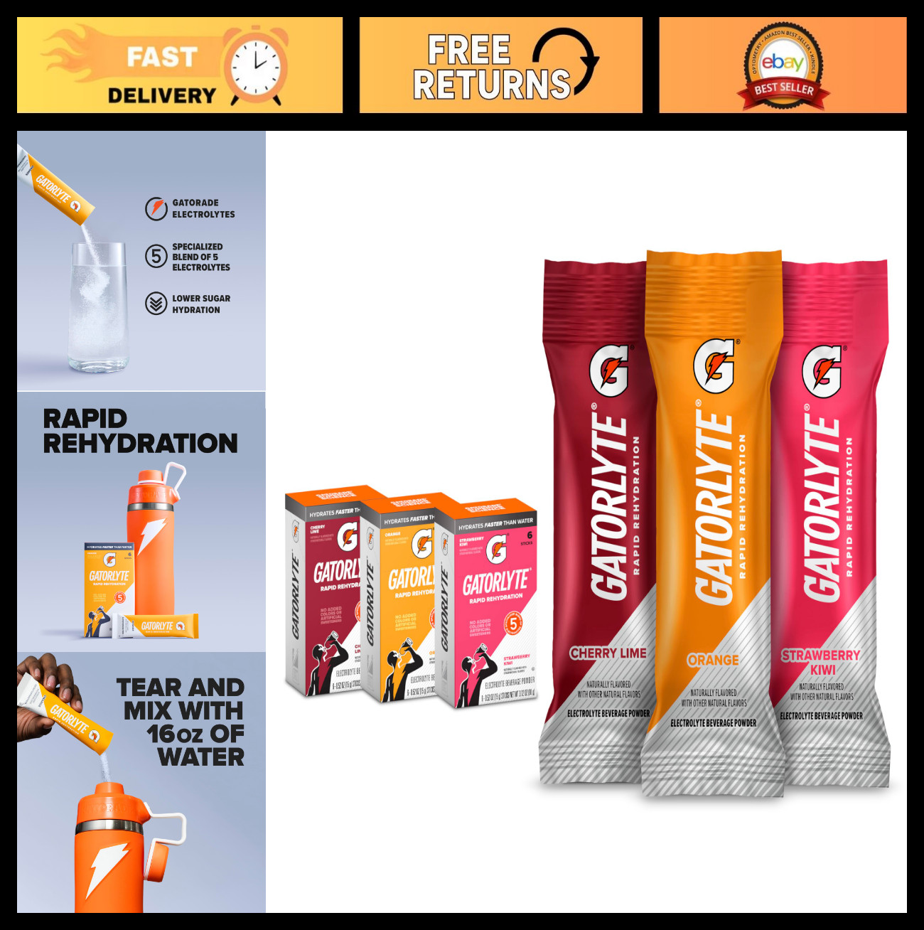 Electrolyte Beverage Variety Pack – Rapid Rehydration, Low Sugar, 5 Electrolytes