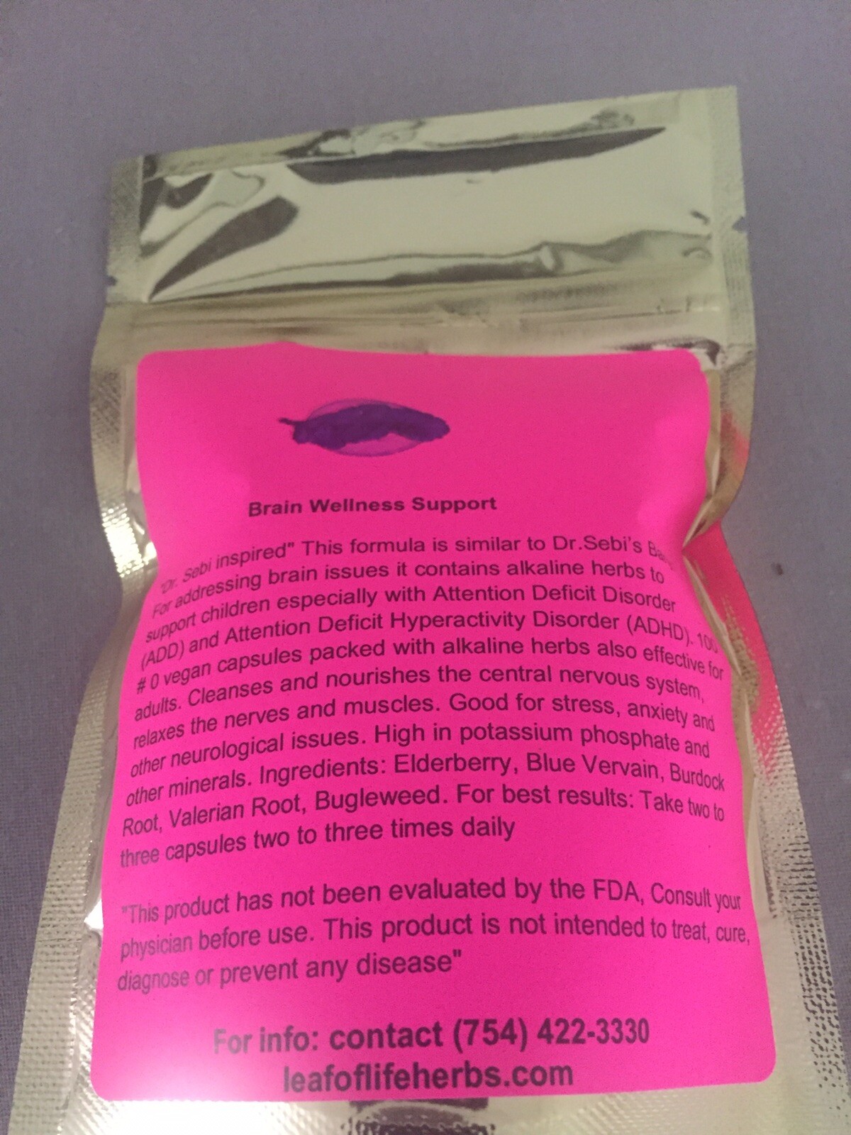 Brain Support and detox relaxer Dr. Sebi (Similar to “Banju”) herbal capsules
