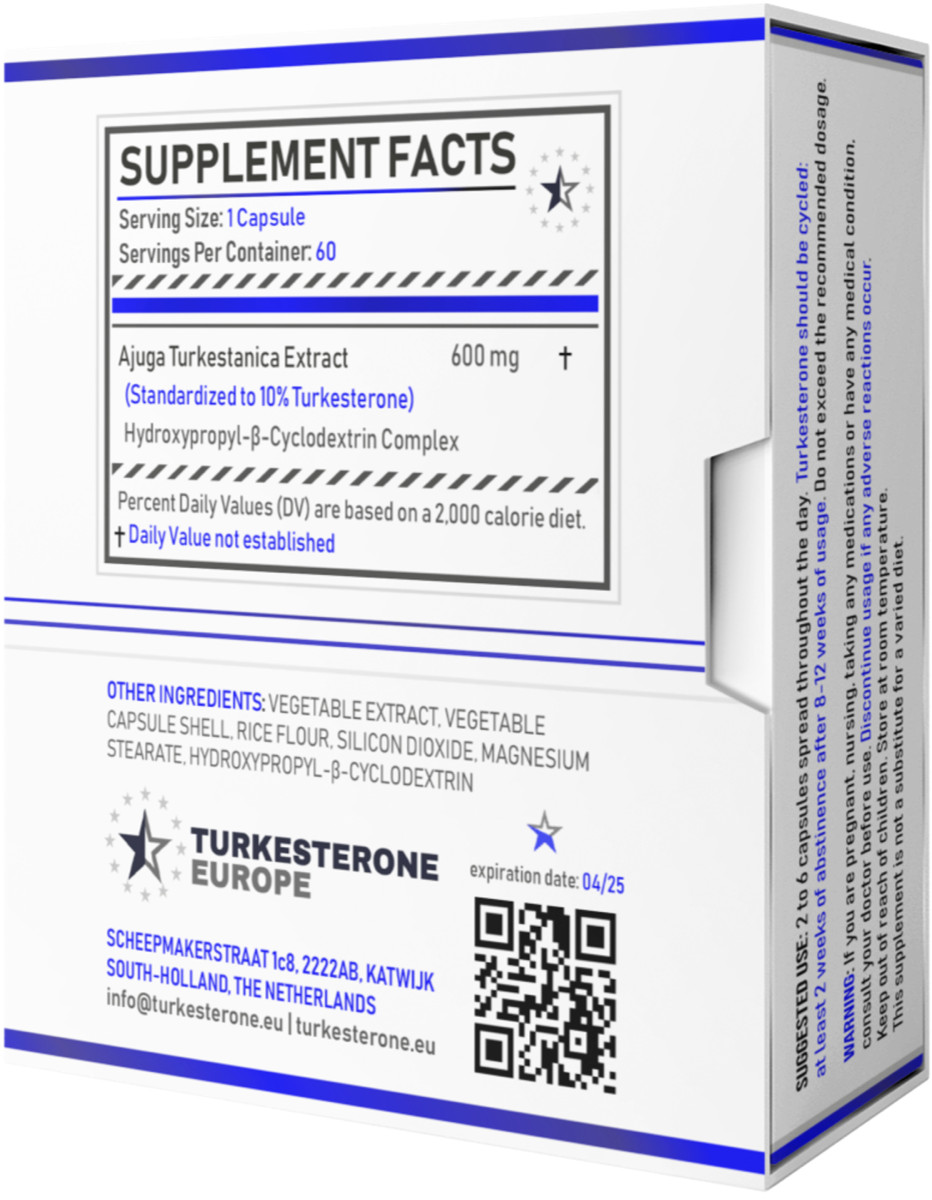 Turkesterone 10% Complex with Hydroxypropyl-β-Cyclodextrin – Bundle (180x600mg)