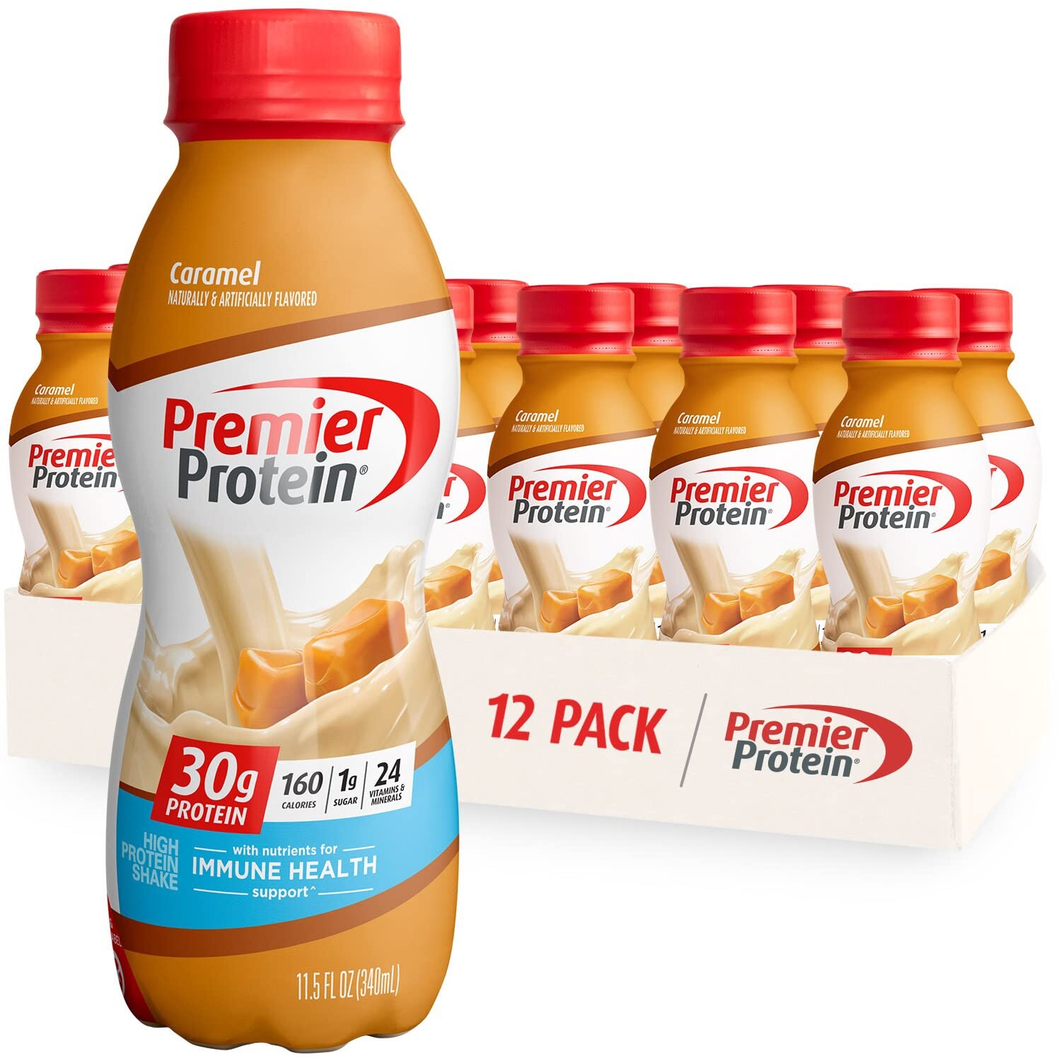:.Premier Protein Shake, Caramel🧋30g Protein, 11.5 Fl Oz, 12 Ct.: