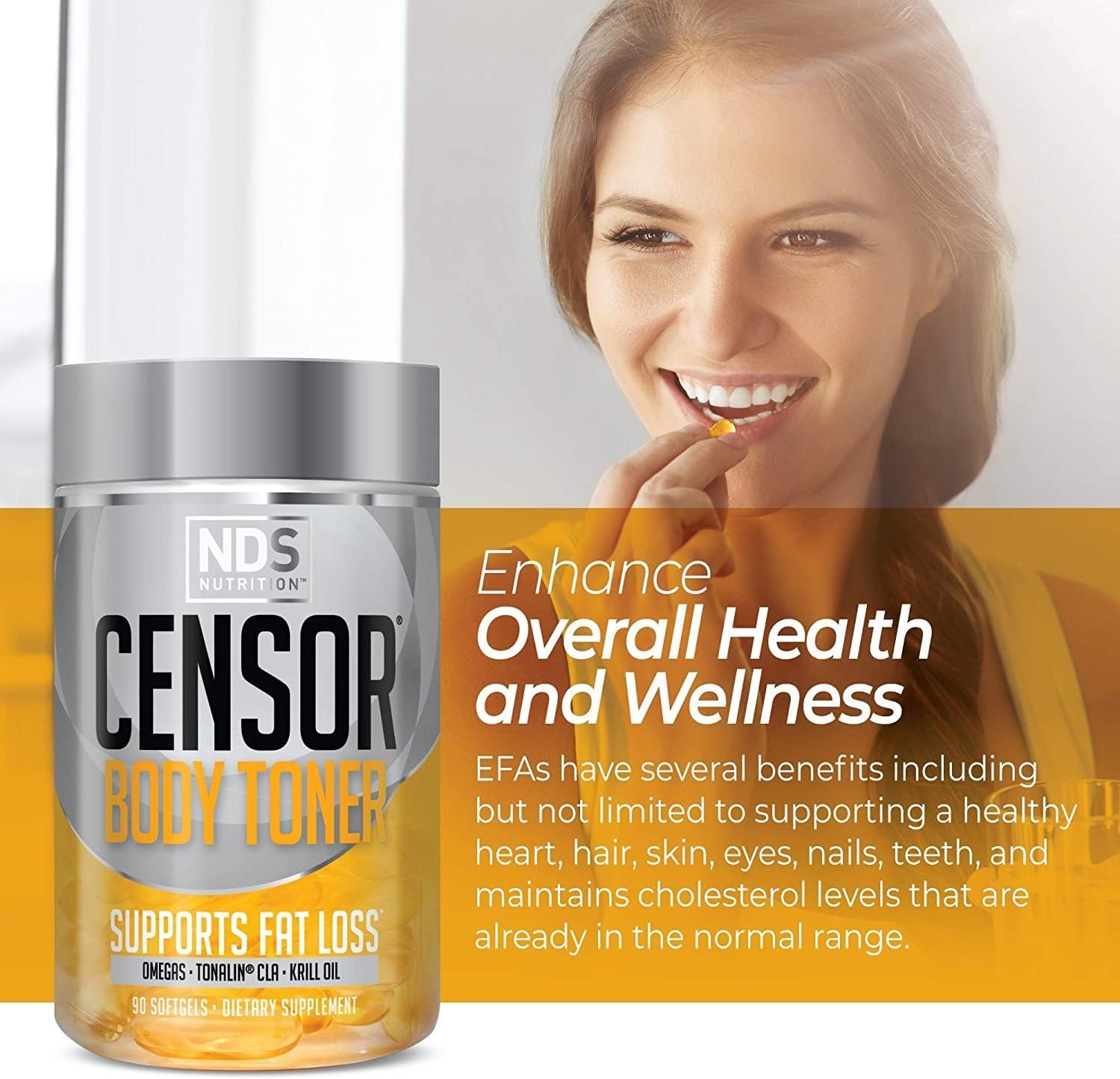 NDS Nutrition Censor – Fat Loss and Body Toner with CLA Fish Oil Safflower an…
