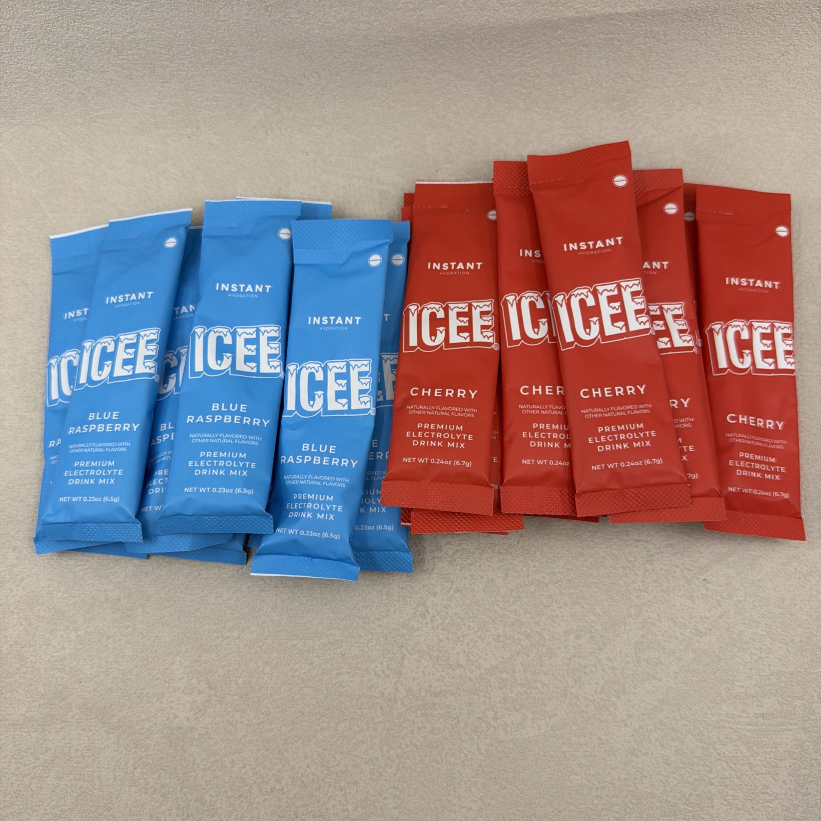 Instant Hydration Electrolyte Powder Packets ICEE Blue Raspberry Cherry Combo